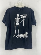 Celebrate Halloween Mens Skeleton I Got Your Back Black Funny T-Shirt Size L