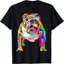 2025/Dog Lover Gifts Womens Colorful Cool English Bulldog Gift Unisex T-Shirt