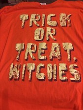 T Shirt Halloween Trick Or Treat Witches Orange  EXTRA Large