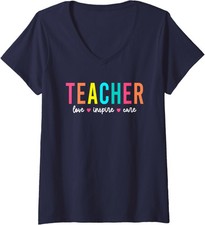 Retro Teacher Inspirational Back To School Costume Ladies' V-Neck Tshirt
