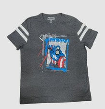 $35 Marvel Mens Gray Captain America Graphic Short Sleeve Crew Neck T-Shirt XXL