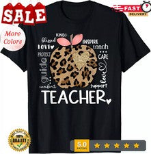 2025/Teacher Life Leopard Apple Teacher's Day Back To School Gift Unisex T-Shirt
