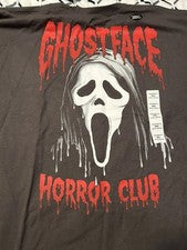 Scream Ghost Face Horror Club Shirt (Size 2XL, Gray) NWT 2-Sided Bioworld