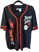 Halloween Jersey Friday The 13th Jason Lives Horror Black Red Size Mens Large L