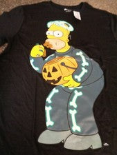 Old Navy Homer Simpson Halloween Adult XL SS T-Shirt Black Trick or Treat NWT