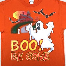 vintage 90s BOO! BE GONE HALLOWEEN T-Shirt LARGE/XL ghost cartoon trick or treat