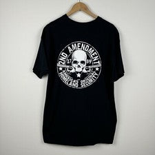 2nd Amendment Made America Free Gun Skull Constitution US Flag Shirt Size XL