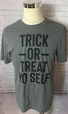 Halloween Gray Men's T-Shirt Trick or Treat Yo Self Size Medium