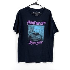 Friday the 13th Jason Lives Horror Movie T-Shirt Black Mens Size L Halloween