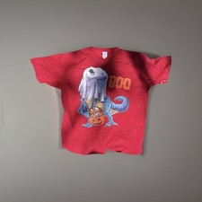 Trick or Treat T-Rex - Funny Dinosaur Halloween Red Graphic Holiday Ghost Tshirt
