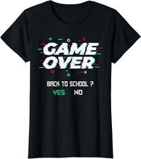 Game Over Back To School Kids First Day Gift Ladies' Crewneck T-Shirt