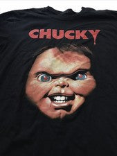 Chucky Childs Play Black Unisex Graphic Tee Halloween Thriller Movie Size XL