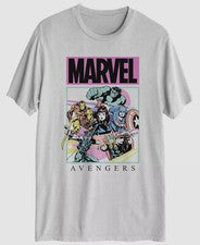 $40 Marvel Men's White Marvel Super-Hero Graphic Print T-Shirt Size Medium