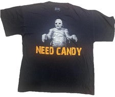 Halloween Black Graphic T-Shirt Mummy Trick-or-Treat Spooky Size Large