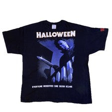 Vintage 2000s 2001 Halloween One Good Scare Horror Movie T-Shirt Size 2XL
