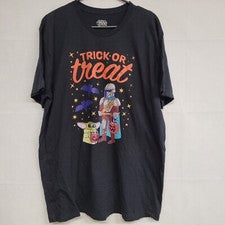 Star Wars The Mandalorian Grogu Halloween Trick or Treat T-Shirt Black Size XL