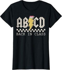 Rock Back To School ABCD Back In Class Teachers Gift Ladies' Crewneck T-Shirt