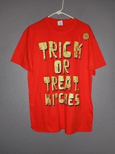 Halloween Trick Or Treat Witches T-Shirt GLOW IN THE DARK Orange MEN'S Large NEW
