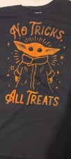 Baby Yoda Size Xl Halloween Style Trick or Treat Black T-shirt Star Wars Graphic