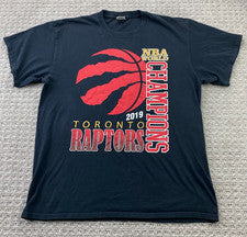 Toronto Raptors NBA World Champions 2019 T-Shirt Men Large Black Basketball Tee