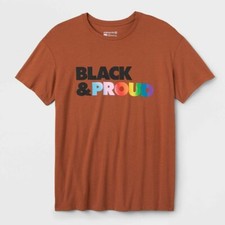#takepride Adult BLACK AND PROUD LGBTQ+ GAY PRIDE T-Shirt - Brown - Small