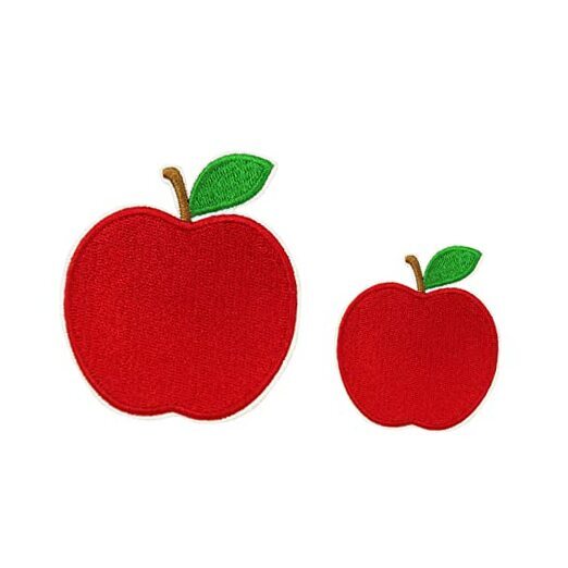 Back to School Apples Embroidered Iron On Patches for T shirt Backpack DIY 