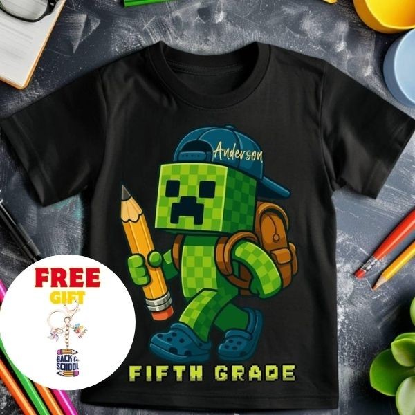 Back To School Gaming Shirt, Custom Name Kinder Team Shirt for Boys