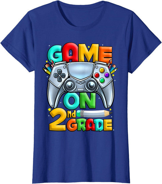 Game On 2nd Grade Back To School Level Unlocked Gift Ladies' Crewneck T-Shirt