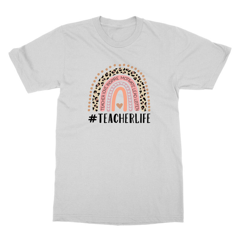 Teacher Rainbow Leopard Back to School Motivational Unisex T-Shirt
