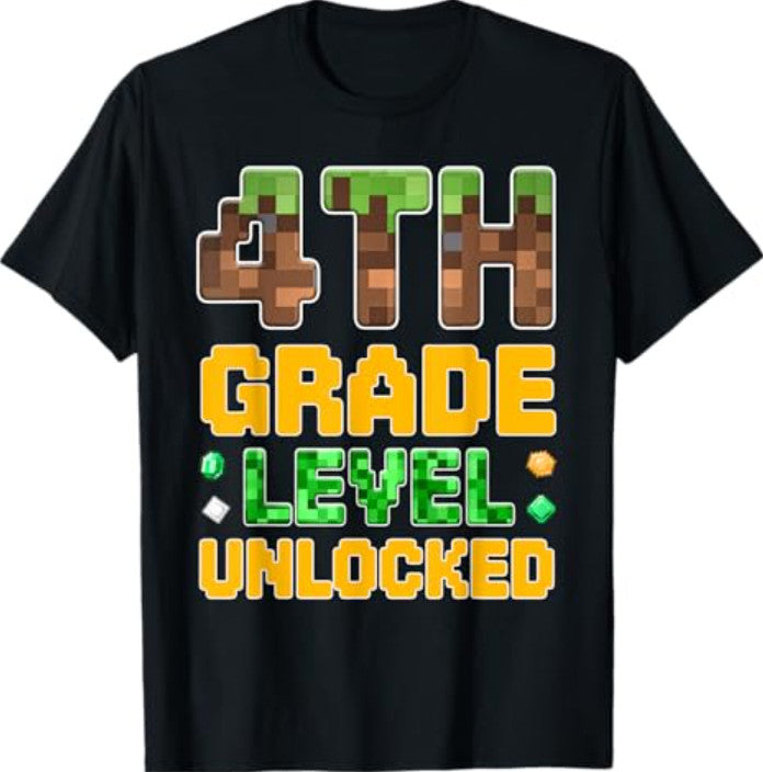 Back to School 4th Grade Boys Gamer First Day Fourth Grade T-Shirt