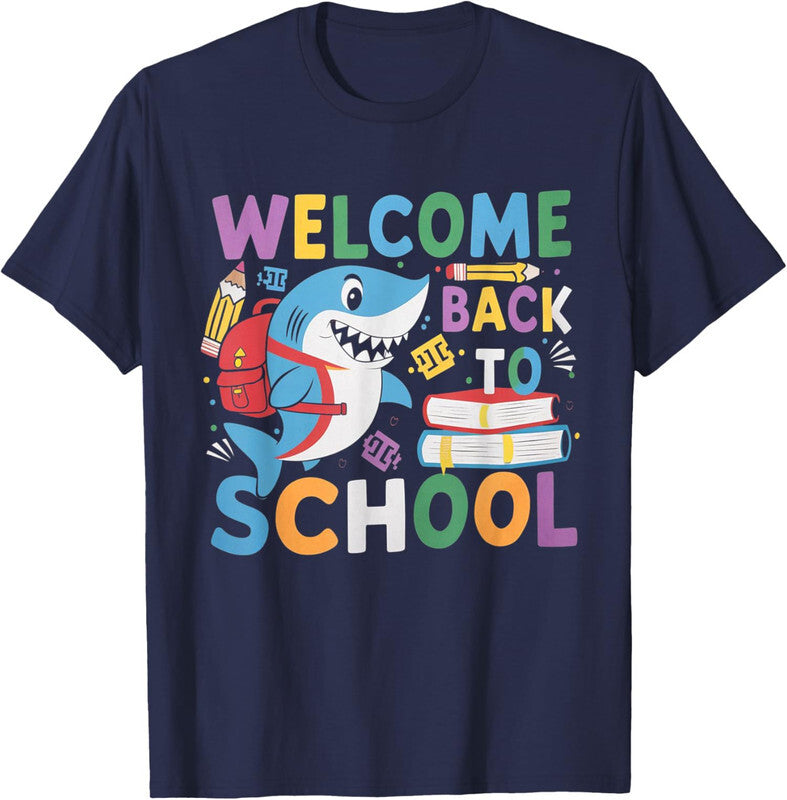 Welcome Back to School 2024-2025 Shark Funny Teacher Unisex T-Shirt