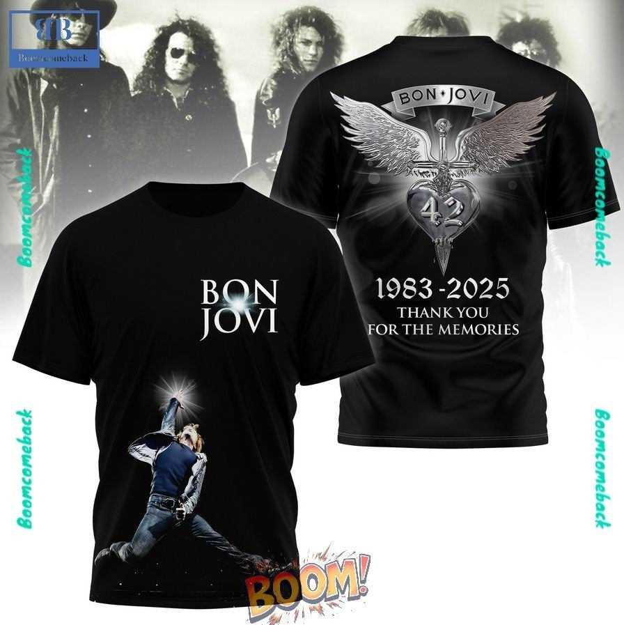 Bon Jovi 1983-2025 Thank You For The Memories 3D T-Shirt