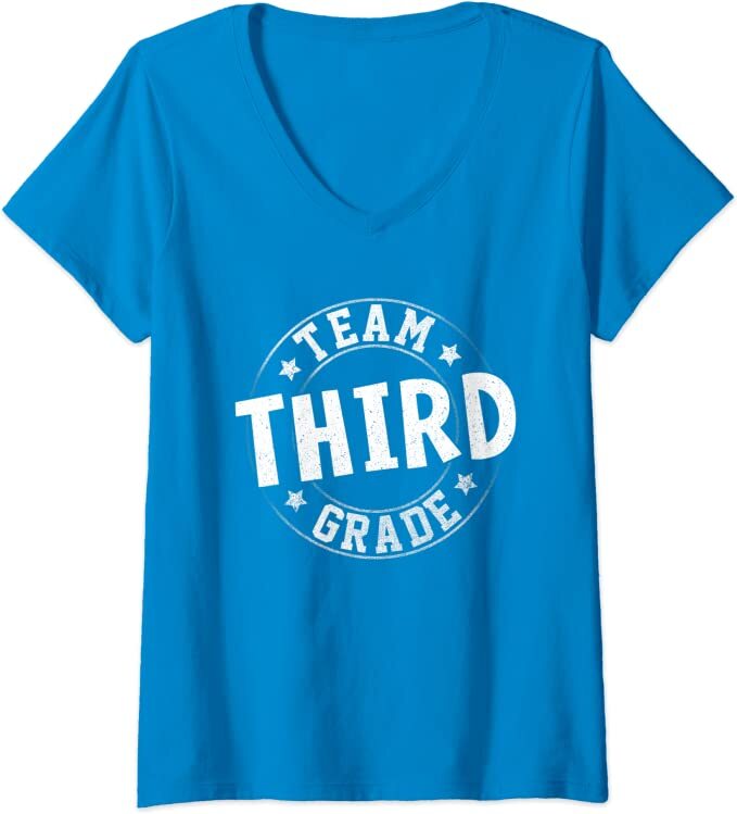 Team Third Grade Teacher Student Back To School Gift Ladies' V-Neck Tshirt