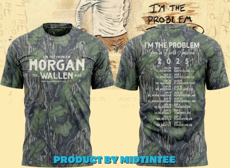Morgan Wallen X Houston Texan Tour 2025 Camo 3D T-Shirt
