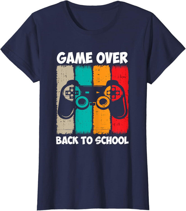 Back To School Game Over Teacher Student Fun Video Ladies' Crewneck T-Shirt