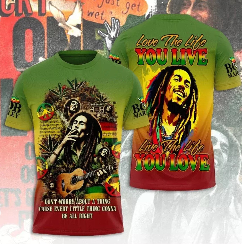 New Hot Bob Marley 3D T Shirt Perfect for Music Lovers Best Price
